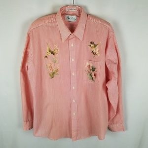 Get Lucky‎ shirt striped bird detail dress 17.5neck